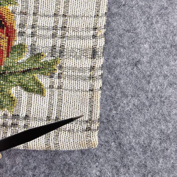 Fall Pumpkin Leaves Tapestry Placemats Autumn Decor Orange White Blue Grey - Picture 2 of 10